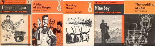 Heinemann African Writers Series 1960s book covers via bookshybooks.com